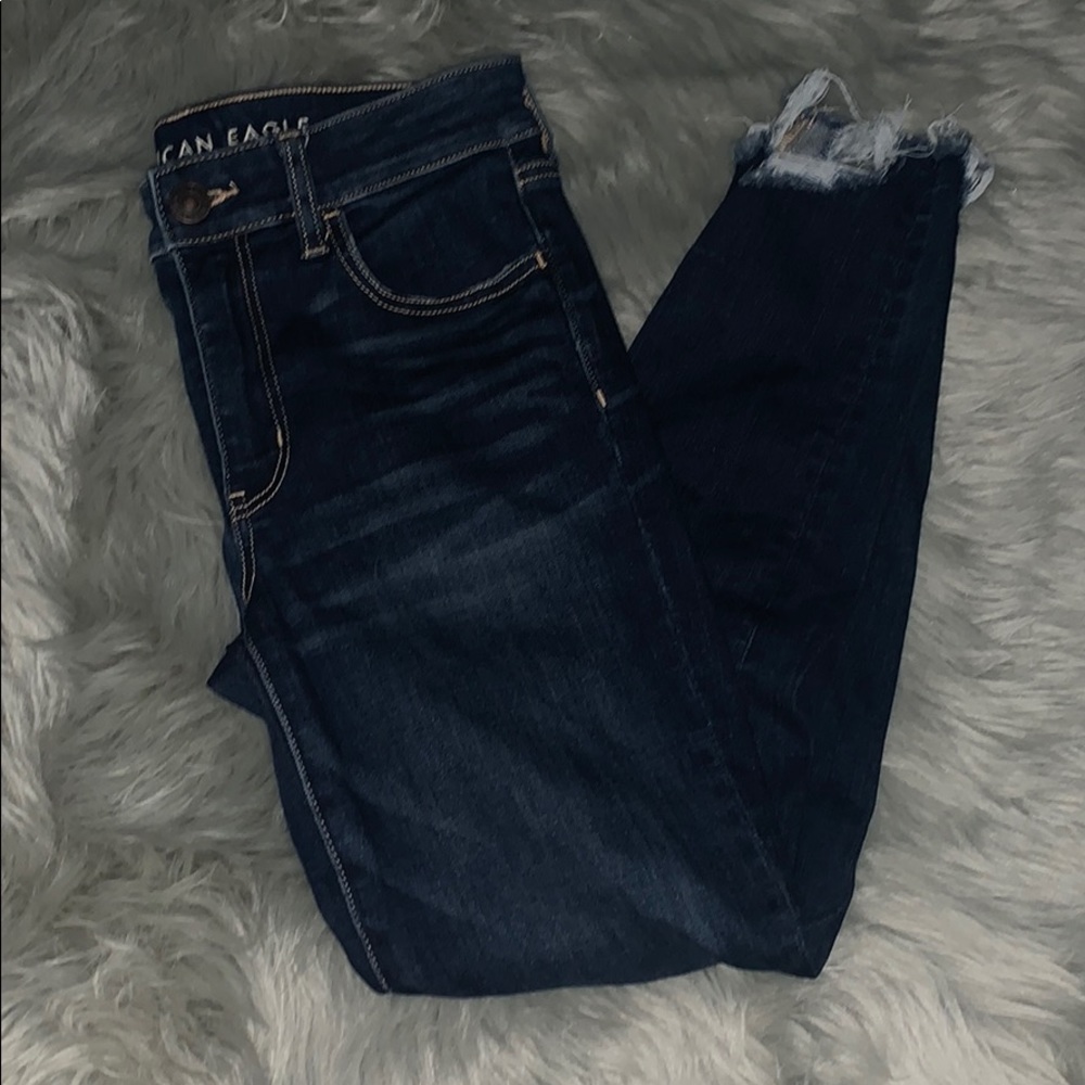 Dark blue jeans